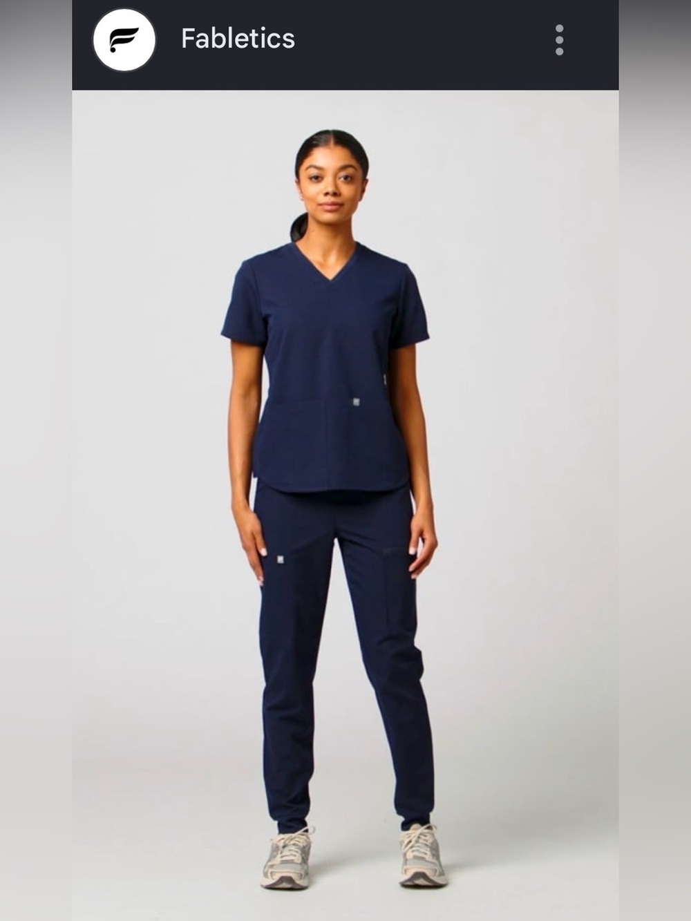 Fabletics Scrub Set in Navy Blue XXS